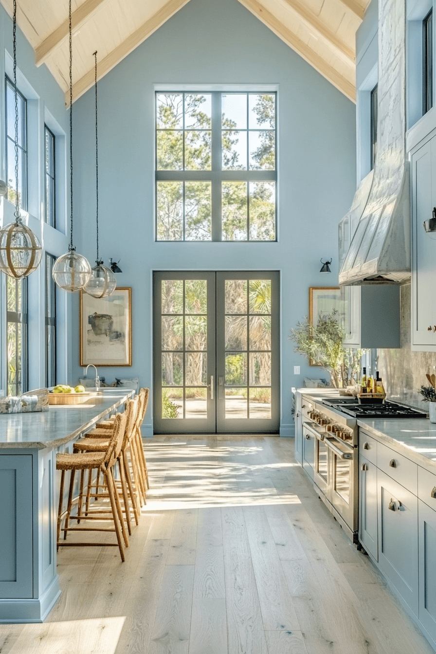 16+ Farmhouse Kitchen Paint Colors That Bring Warmth to Your Space 12 Open Sky Blue Delight