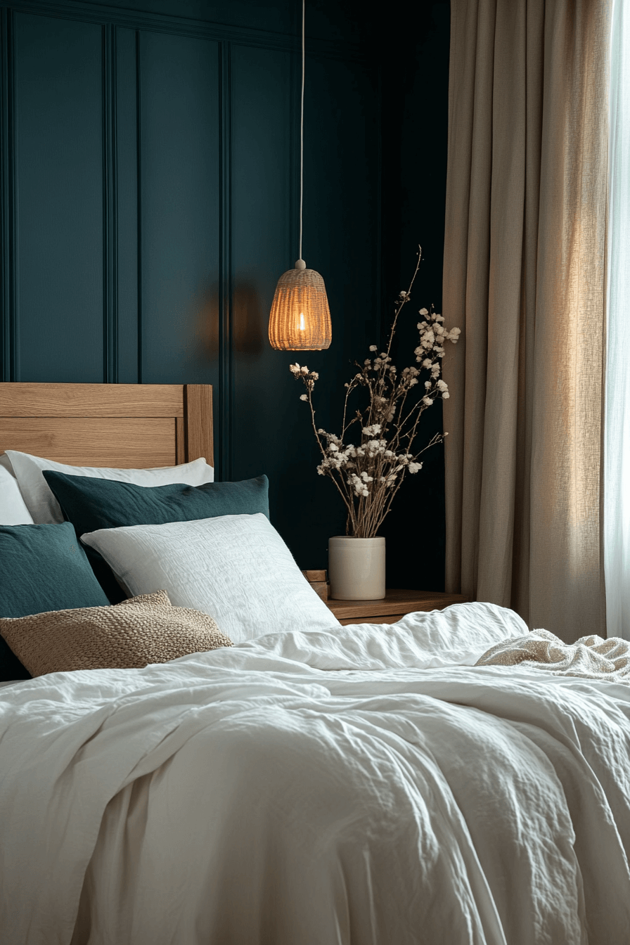 15+ Dark Teal Bedroom Ideas That Make a Statement With Style 12 Peaceful Dark Teal Bedroom Retreat