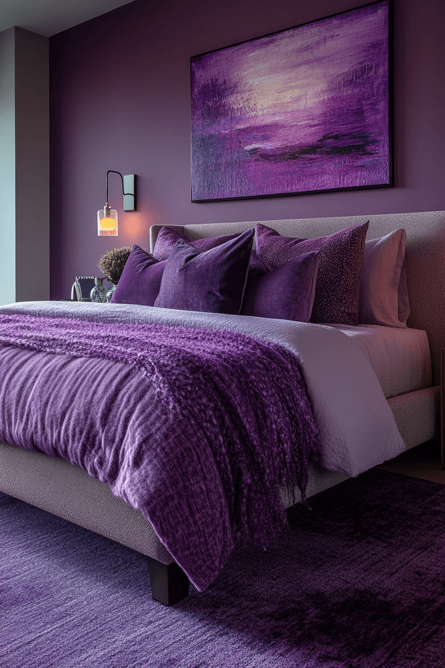 16+ Purple Bedrooms That Balance Bold Color With Relaxing Vibes 12 Purple Rain Inspiration