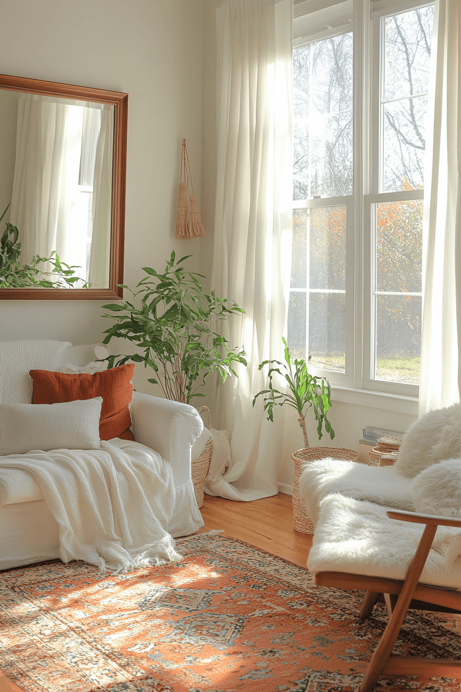 19+ Scandi Boho Living Room Inspiration for a Relaxed Modern Vibe 12 Sunlit Boho Escape