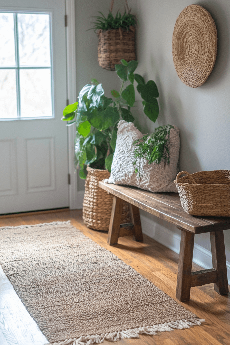 15+ Boho Entryway Ideas That Create a Warm First Impression 12 Textural Boho Entryway