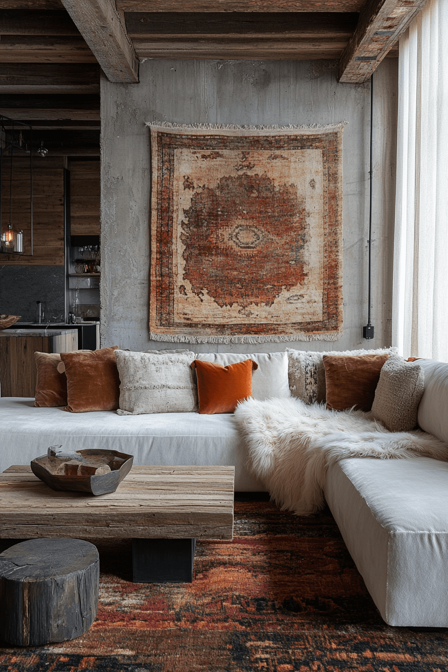 21+ Boho Maximalist Living Room Inspiration for a Bold Home Makeover 12 Texture Layered Cozy Nook