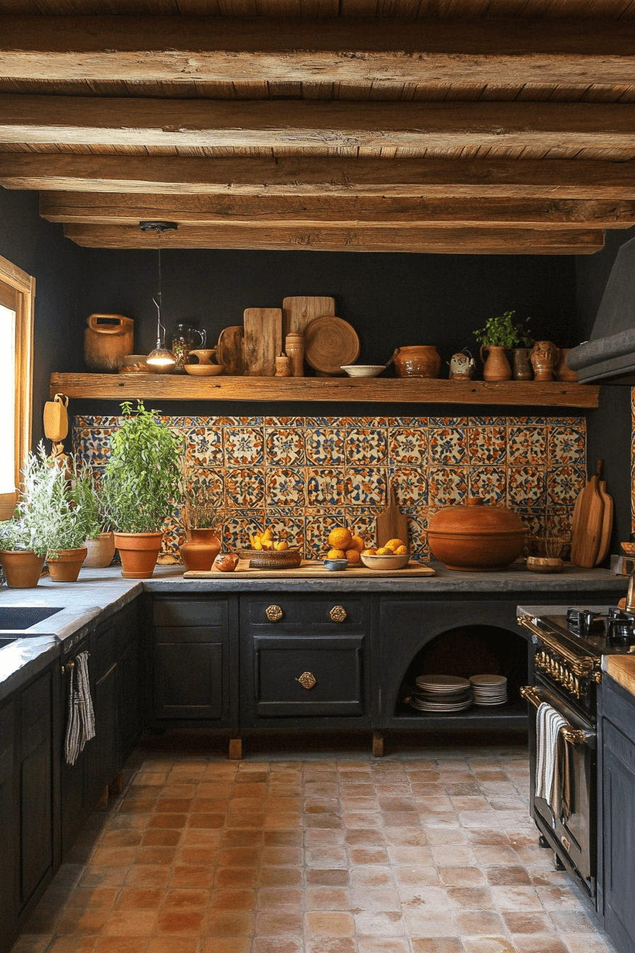16+ Earthy Kitchen Ideas for a Budget-Friendly Organic Makeover 13 Clay Pot Kitchen