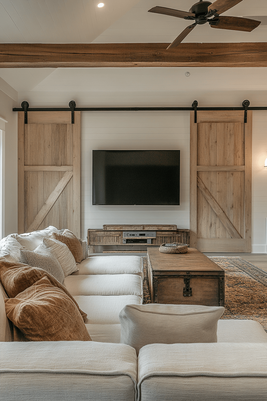 18+ Modern Farmhouse Interior Looks Perfect for Everyday Elegance 13 Farmhouse Media Room