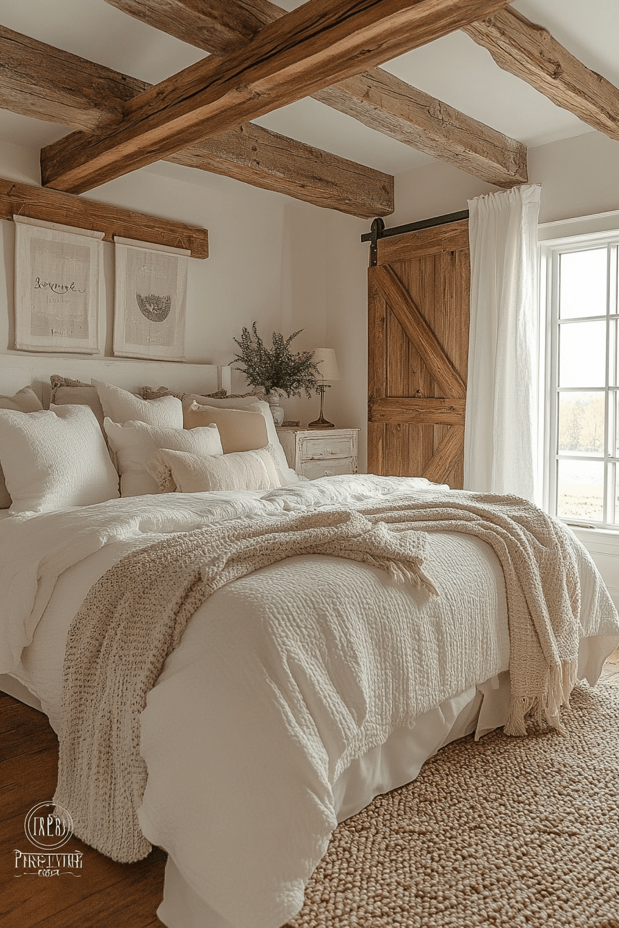 17+ White Bedroom Ideas for a Fresh and Airy Makeover 13 Farmhouse White Comfort