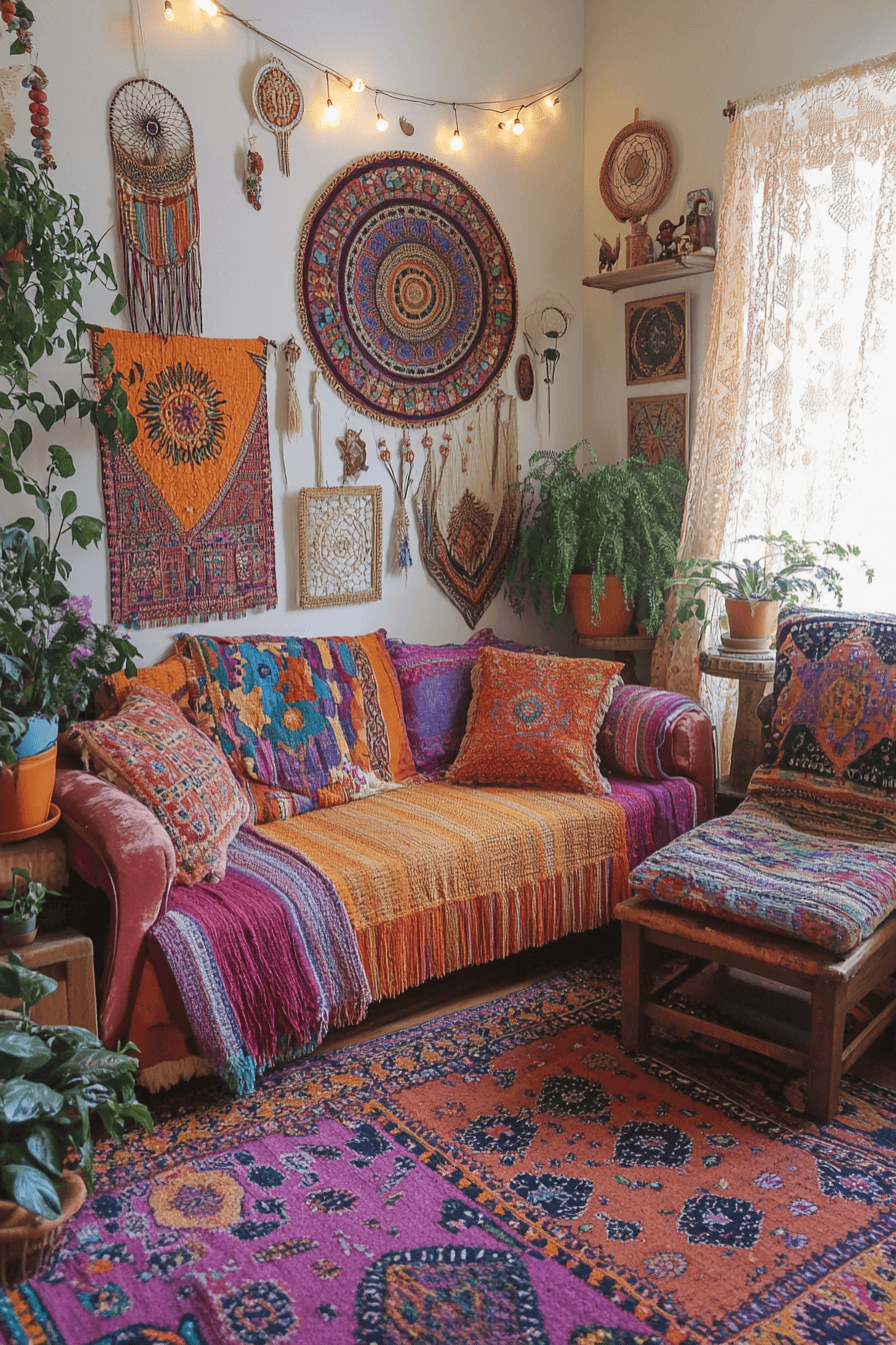 21+ Boho Maximalist Living Room Inspiration for a Bold Home Makeover 13 Free Spirited Gypsy Lounge