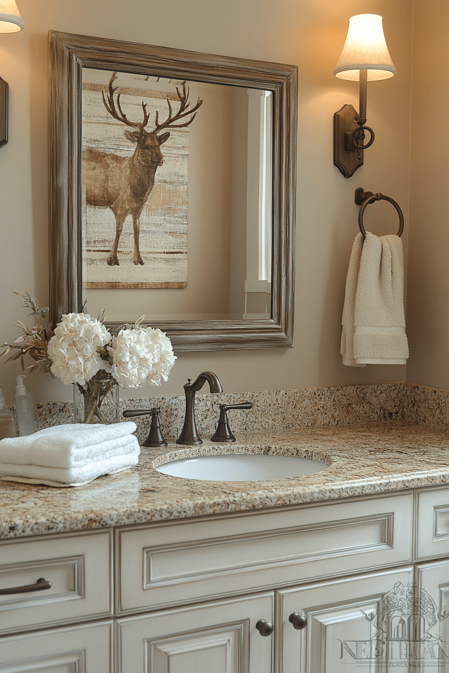 17+ Transitional Bathroom Design Looks That Make Any Home Shine 13 Glamorous Powder Room