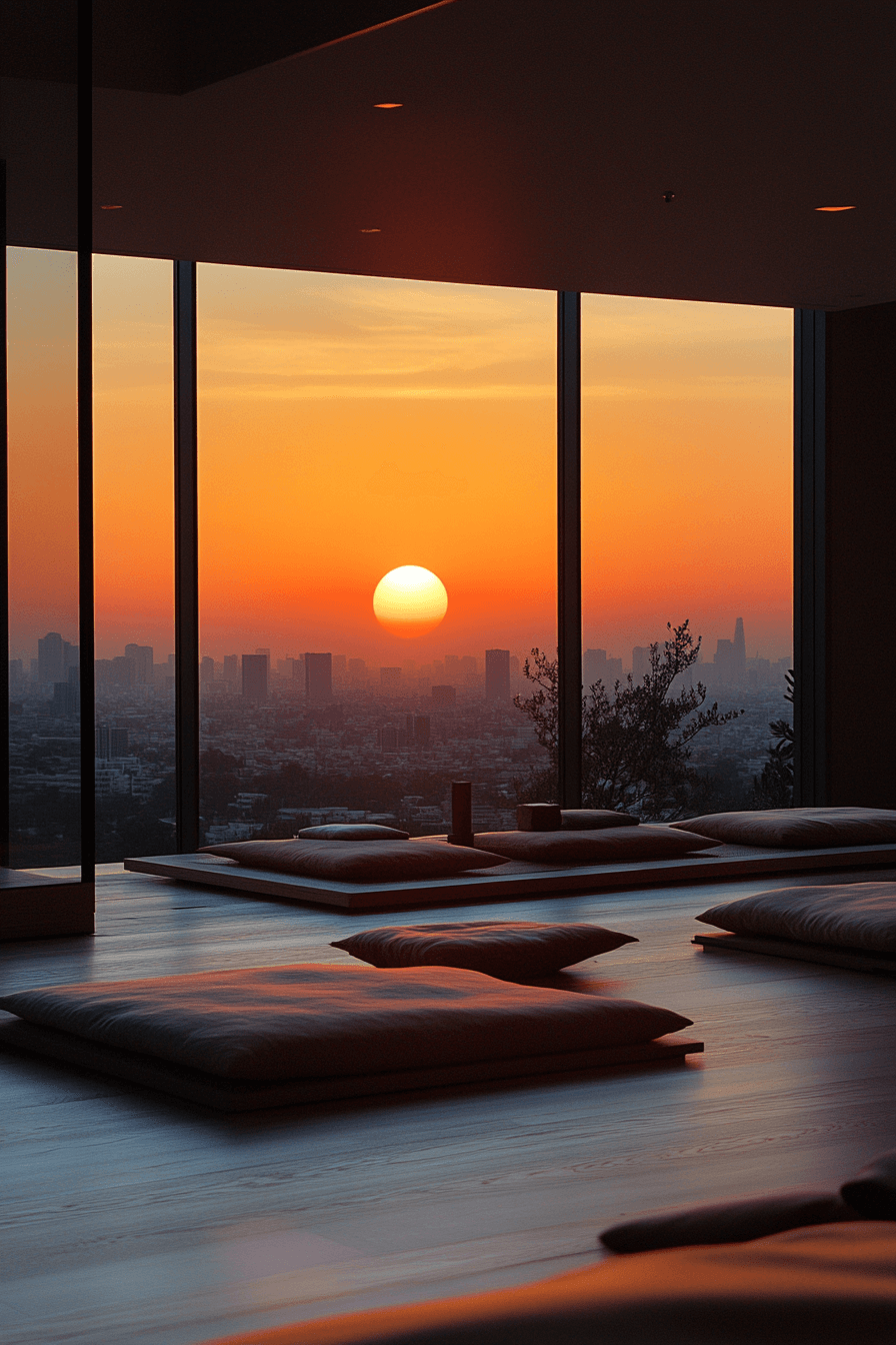 18+ Meditation Room Designs for a Calm and Centered Lifestyle 13 Golden Hour Meditation Room