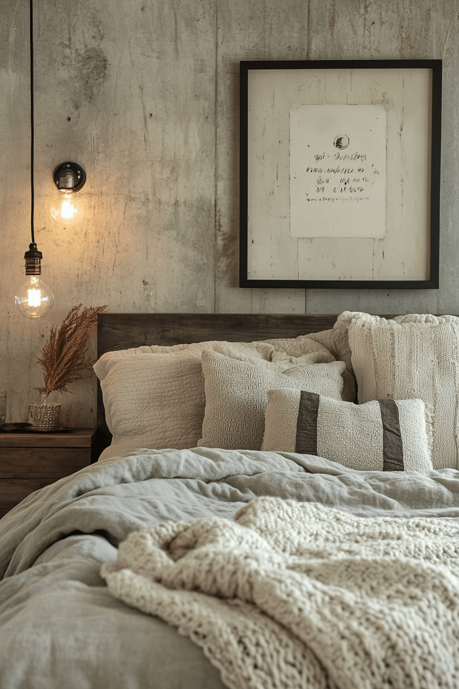 18+ Grey Boho Bedroom Looks That Turn Simplicity Into Sophistication 13 Industrial Grey Chic