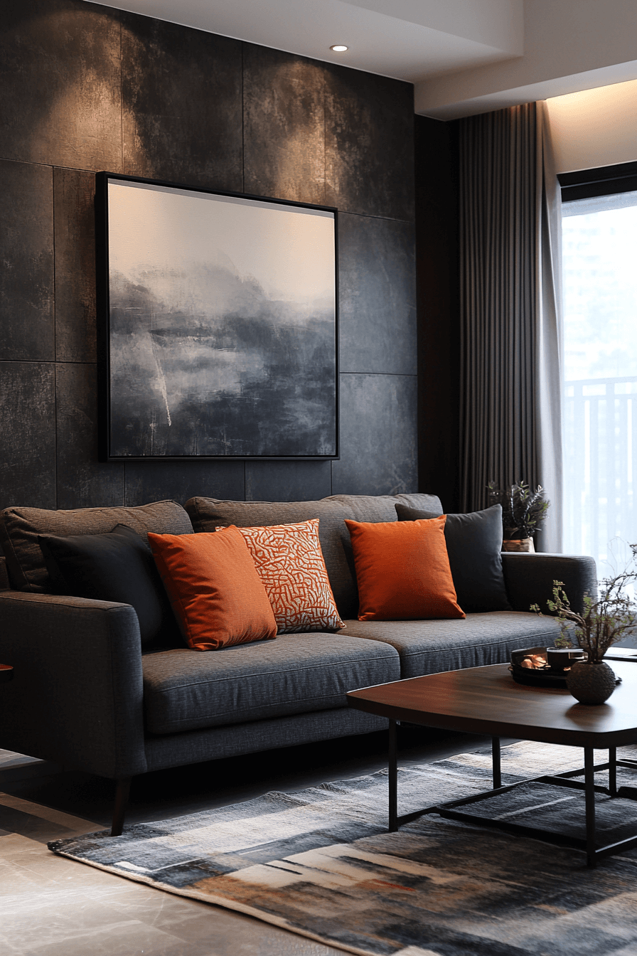 15+ Dark Grey Couch Living Room Concepts That Transform Simple Spaces 13 Modern Grey Sophistication
