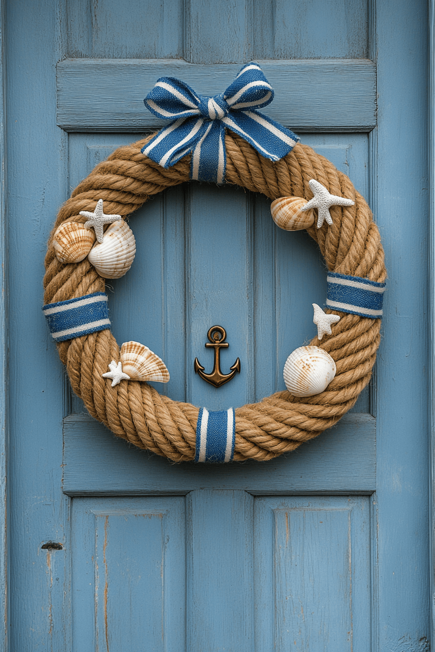 22+ Easter Wreaths for Front Door That Feel Playful and Chic 13 Nautical Knot Easter Wreath