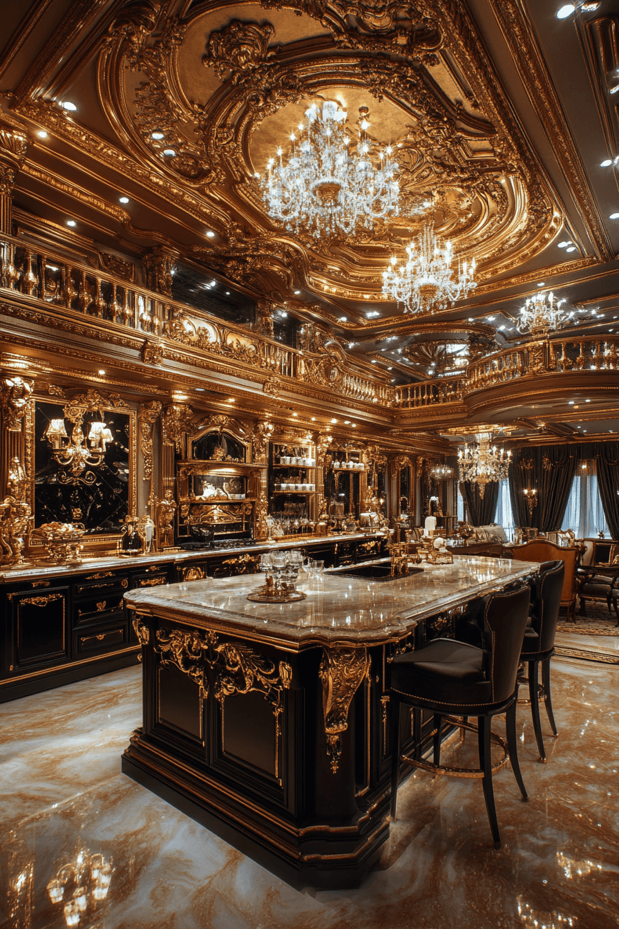 17+ Antique Kitchen Decor Concepts for Small Yet Stunning Spaces 13 Opulent Glamour In Antique Kitchens