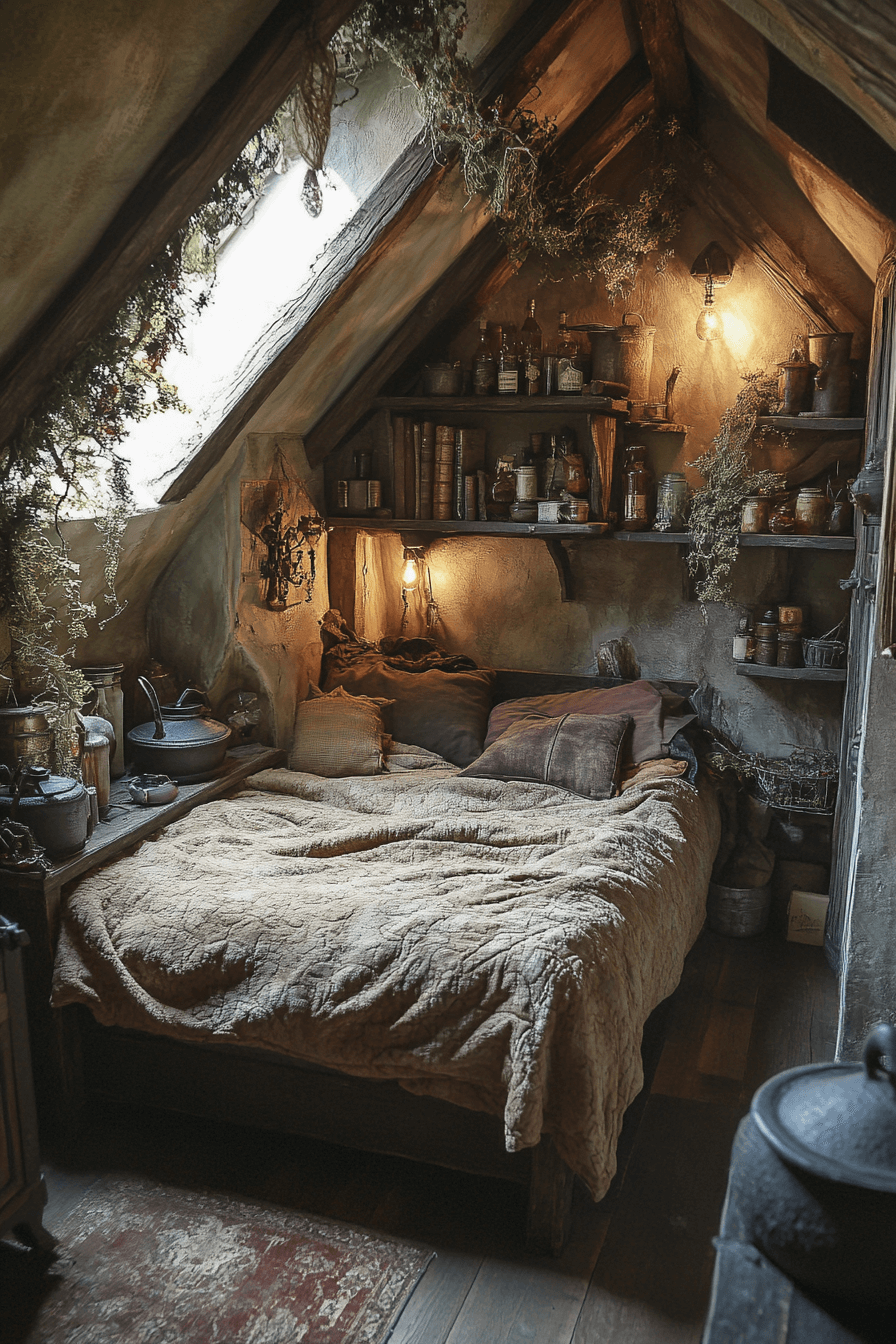 18+ Boho Witchy Bedroom Ideas for a Budget-Friendly Magical Makeover 13 Potion Keepers Room
