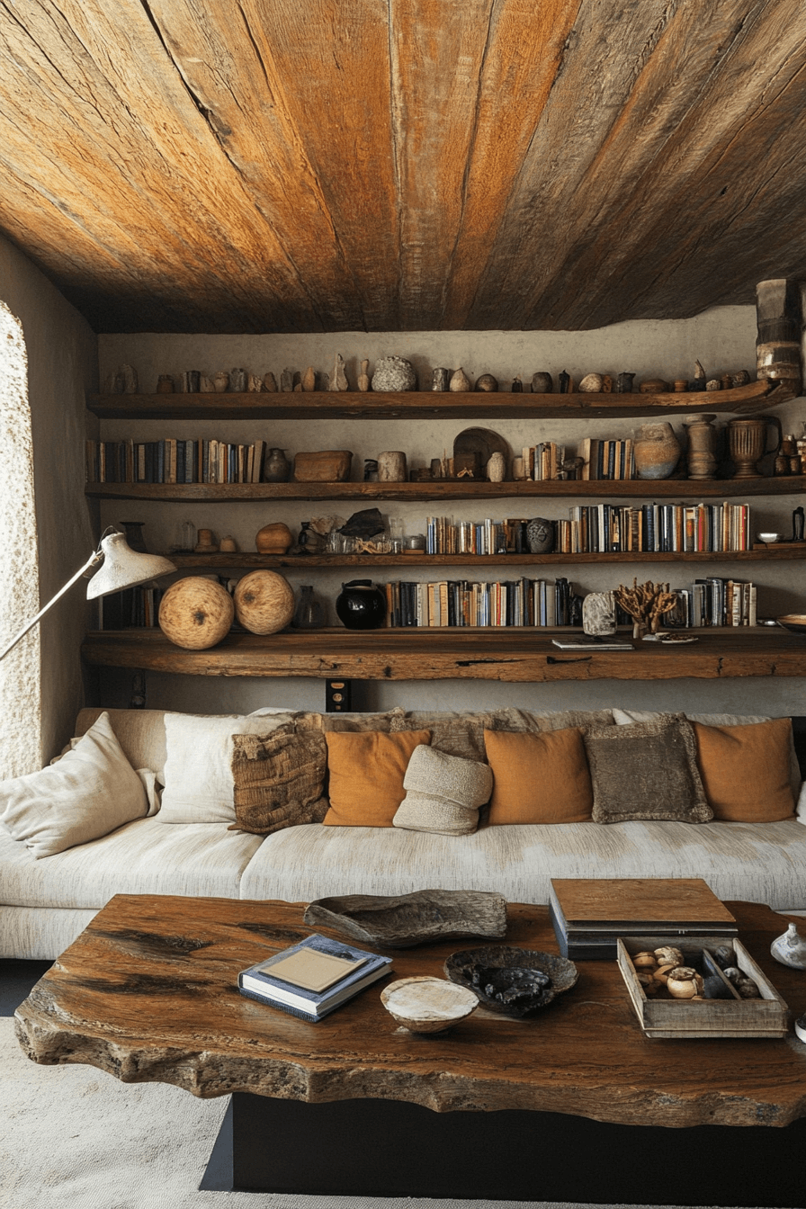 19+ Wabi Sabi Living Room Designs for a Home Full of Serenity and Style 13 Raw Edge Elements