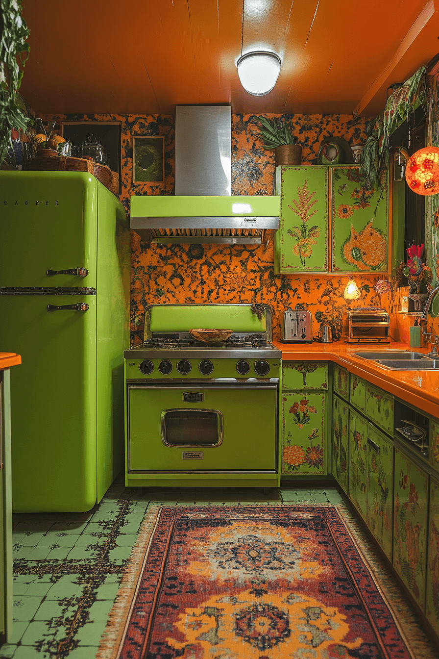 Boho Kitchen Ideas for a Warm and Free-Spirited Cooking Retreat 13 Retro Boho Blend