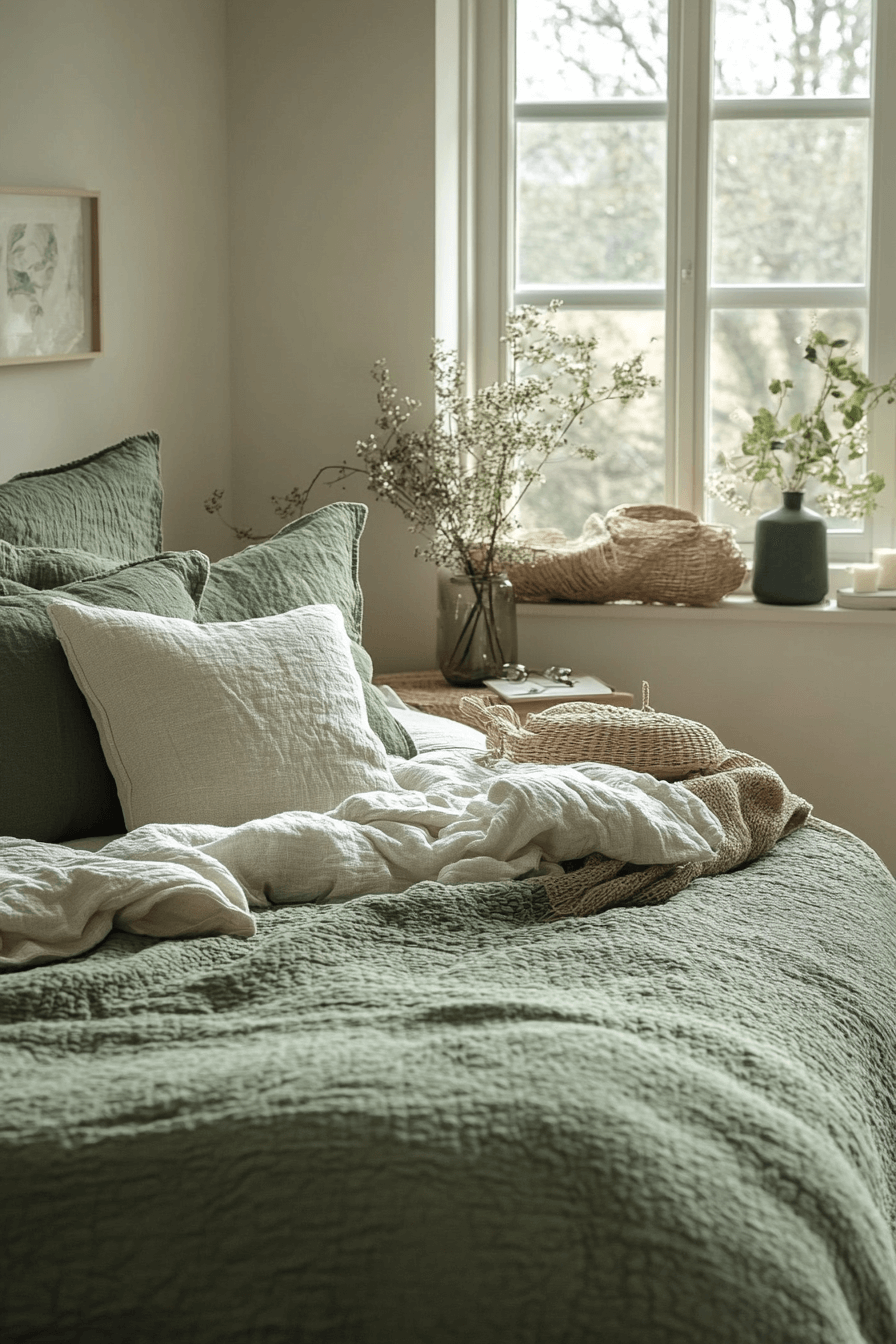 18+ Sage Green Farmhouse Bedroom Ideas to Inspire a Peaceful Atmosphere 13 Sage Green Simple Life