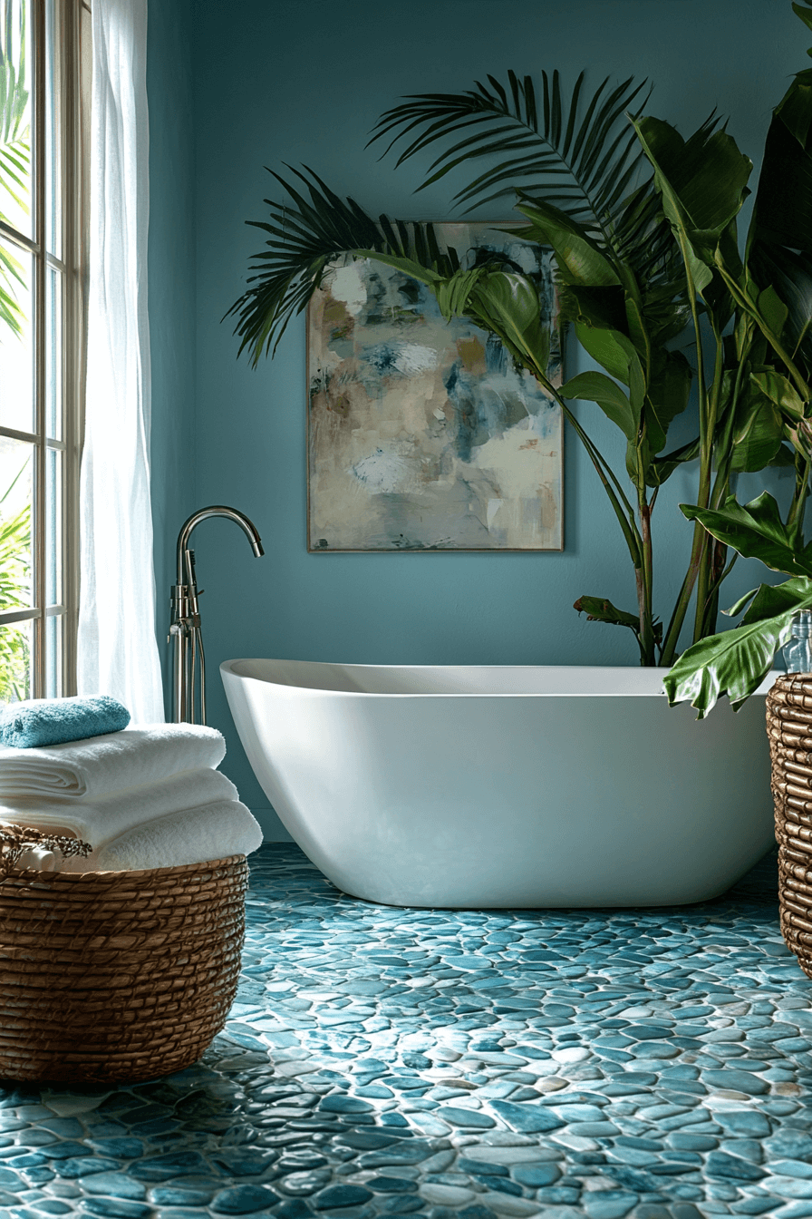 19+ Blue Bathroom Decor Inspiration for a Chic and Modern Vibe 13 Serene Blue Lagoon Getaway