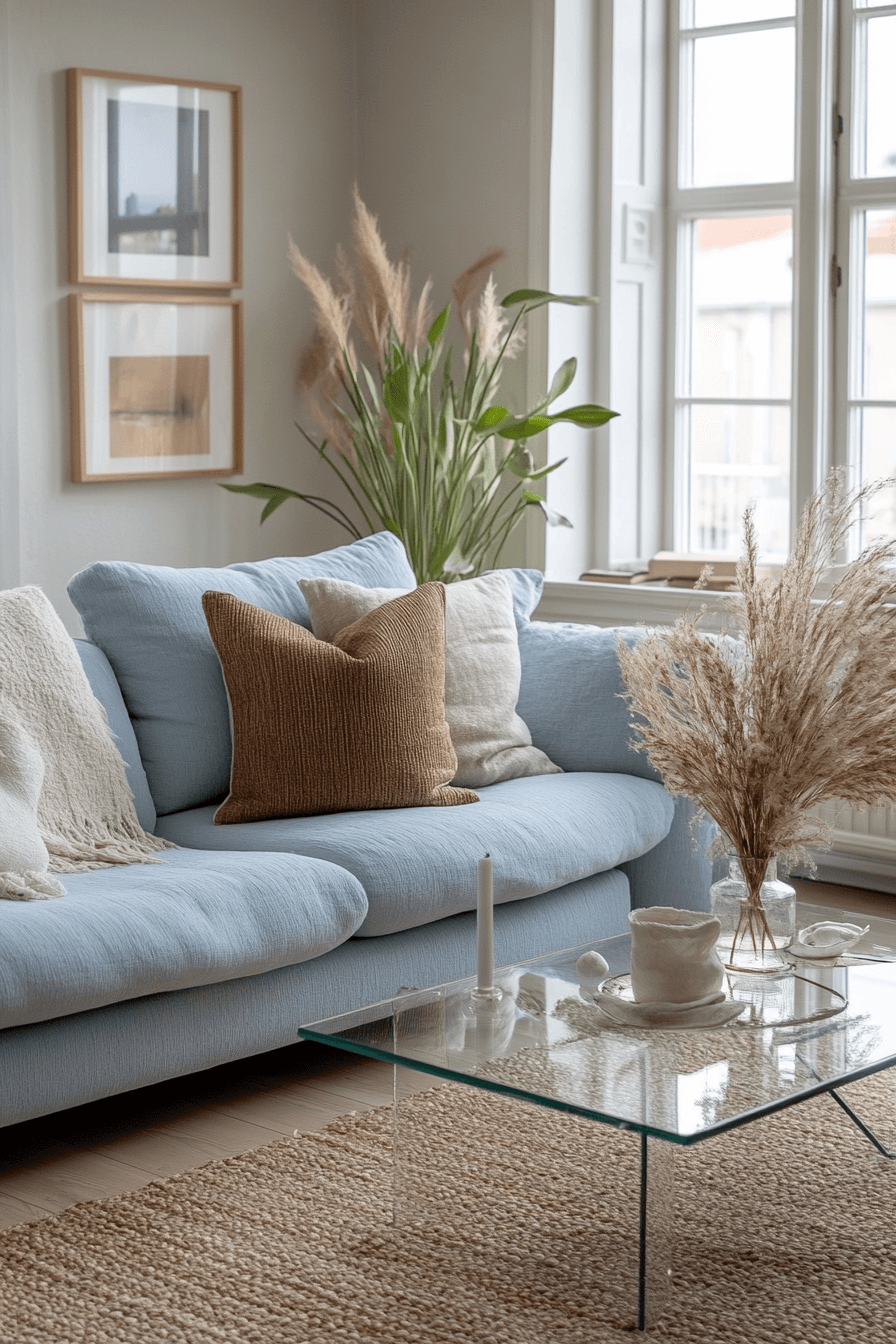 28+ Blue Couch Living Room Looks That Capture Bold Sophistication 13 Serene Soft Blue Sofa