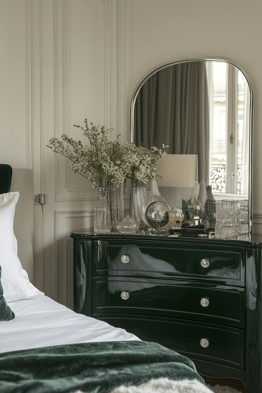 16+ Emerald Green Art Deco Bedroom Ideas to Capture Timeless Glamour 13 Sleek Emerald Green Deco Style