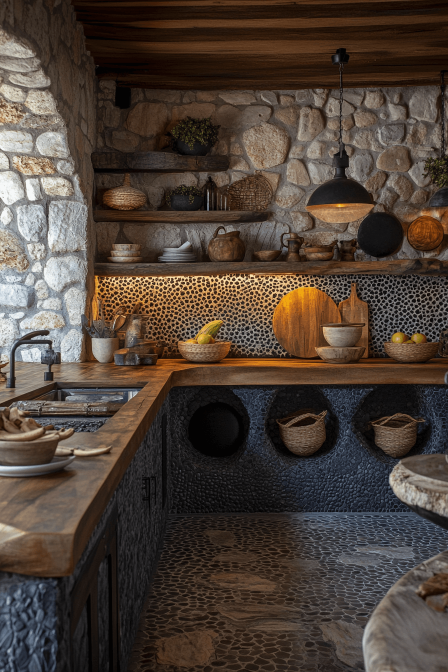 17+ Afrohemian Decor Kitchen Inspiration That Blends Art and Functionality 13 Textured Boho Kitchen