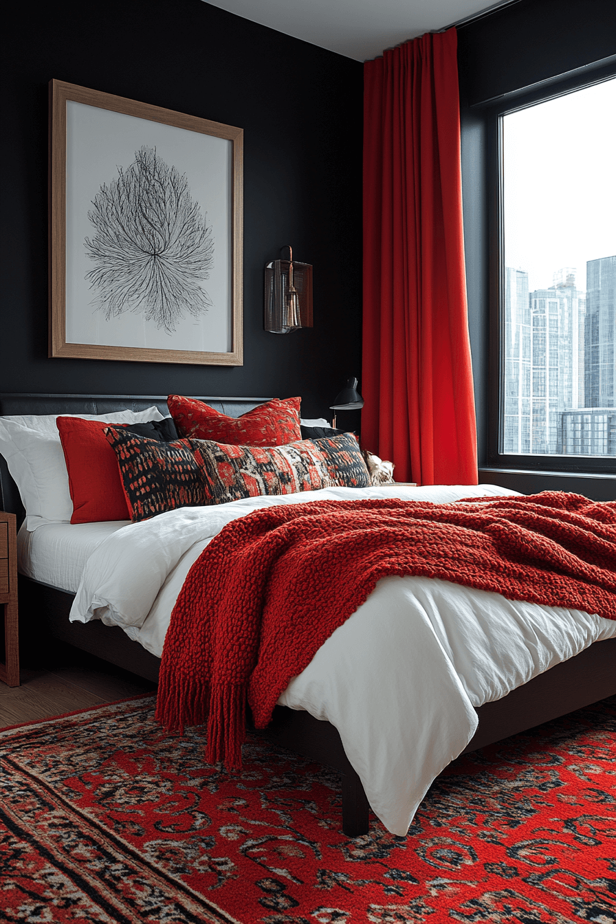 27+ Small Apartment Decorating Tips for a Chic and Organized Space 14 Bold Color Contrast