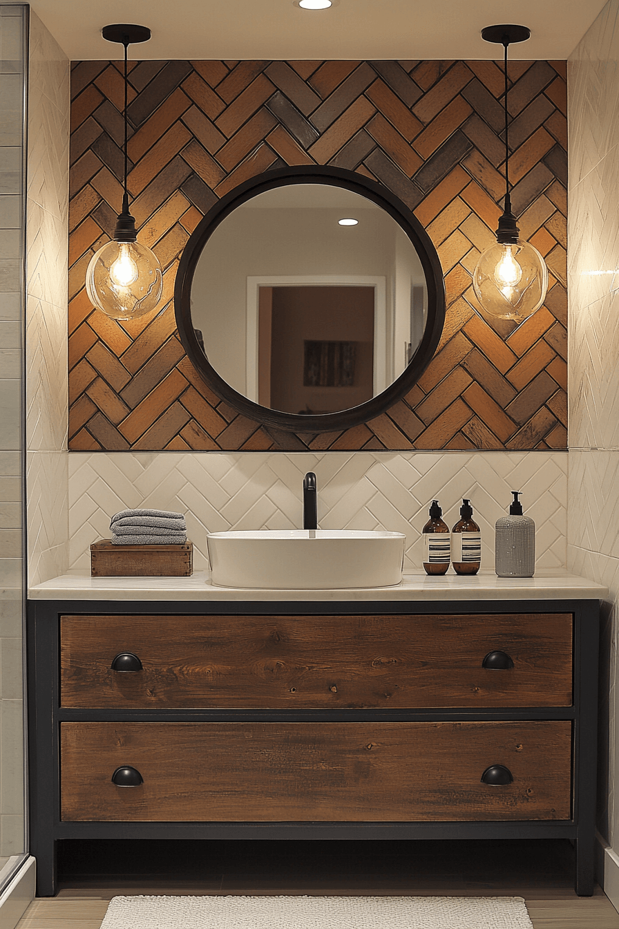 16+ Bathroom Tile Design Ideas That Add Style and Personality Instantly 14 Chevron Pattern Modernity