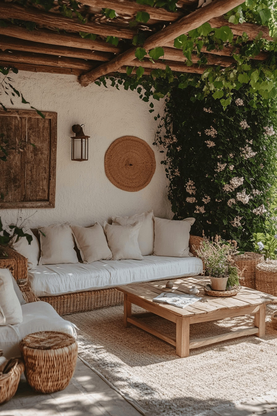 22+ Scandi Boho Patio Designs to Create a Bright and Airy Outdoor Space 14 Earth Tone Harmony