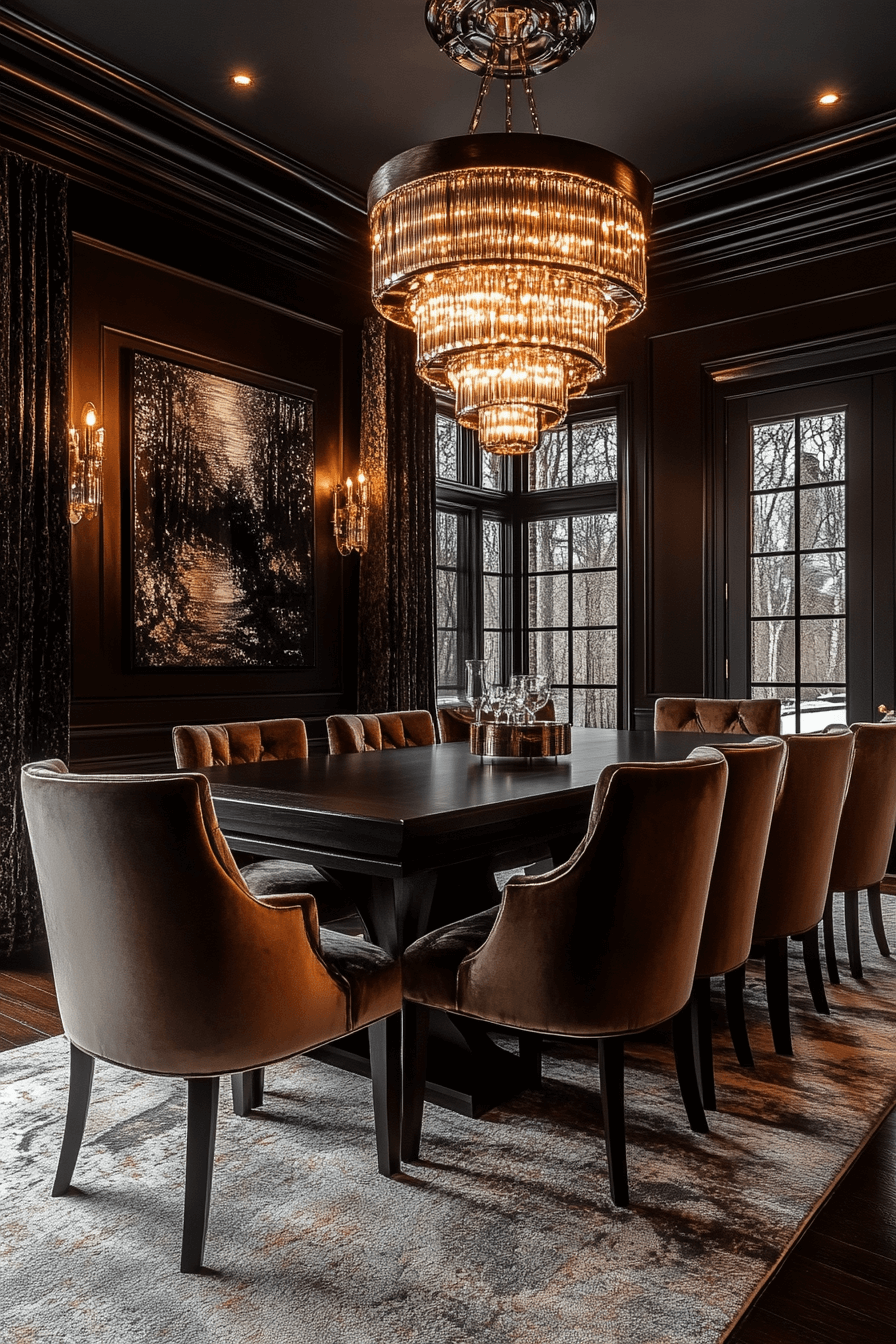 25+ Luxury Dining Room Inspiration for a Dreamy Holiday Setting 14 Luxurious Mocha Finish