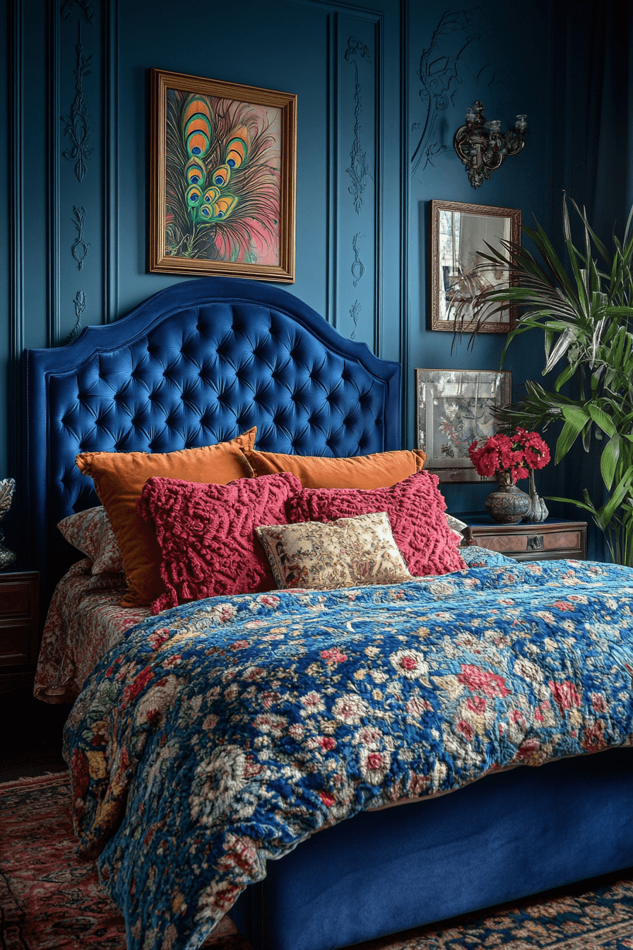 23+ Blue Boho Girls Bedroom Inspiration for a Dreamy Retreat 14 Peacock Paradise