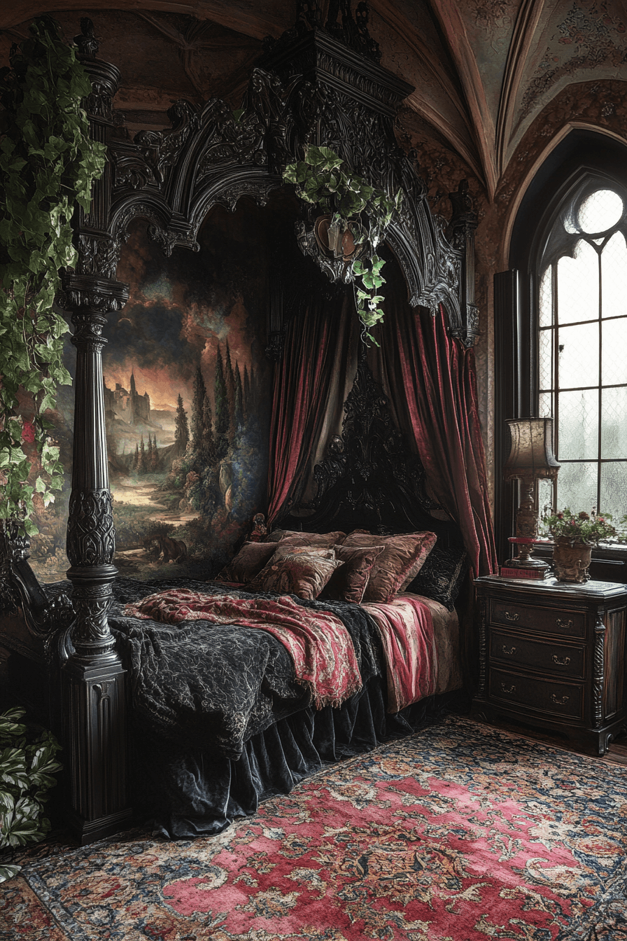 17+ Western Gothic Vintages for a Sophisticated and Mysterious Vibe 14 Tapestry Elegance