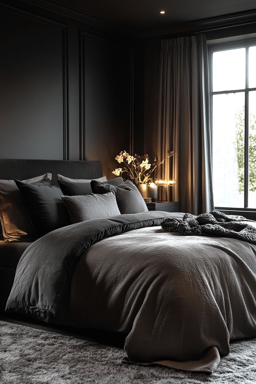 25+ Dark Boho Bedroom Inspiration for a Dreamy Night’s Retreat 14 Velvet Smoky Touch
