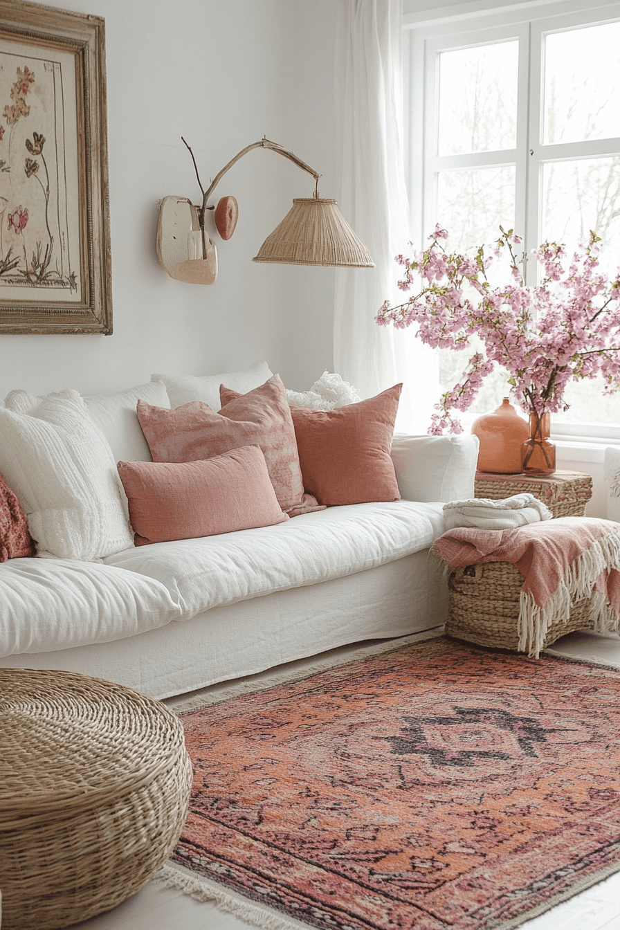 20+ Easter Living Room Decor That Works Beautifully on Any Budget 15 Boho Pastel Layers