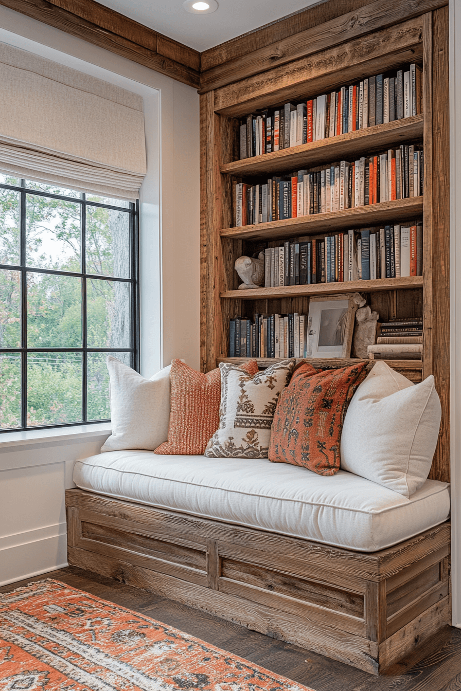 18+ Modern Farmhouse Interior Looks Perfect for Everyday Elegance 15 Cozy Farmhouse Reading Nook