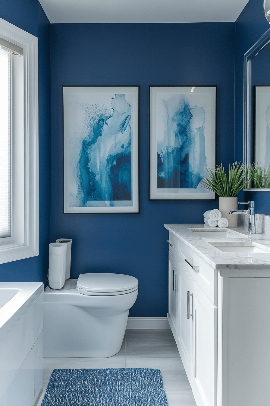 19+ Blue Bathroom Decor Inspiration for a Chic and Modern Vibe 15 Creative Indigo Accents