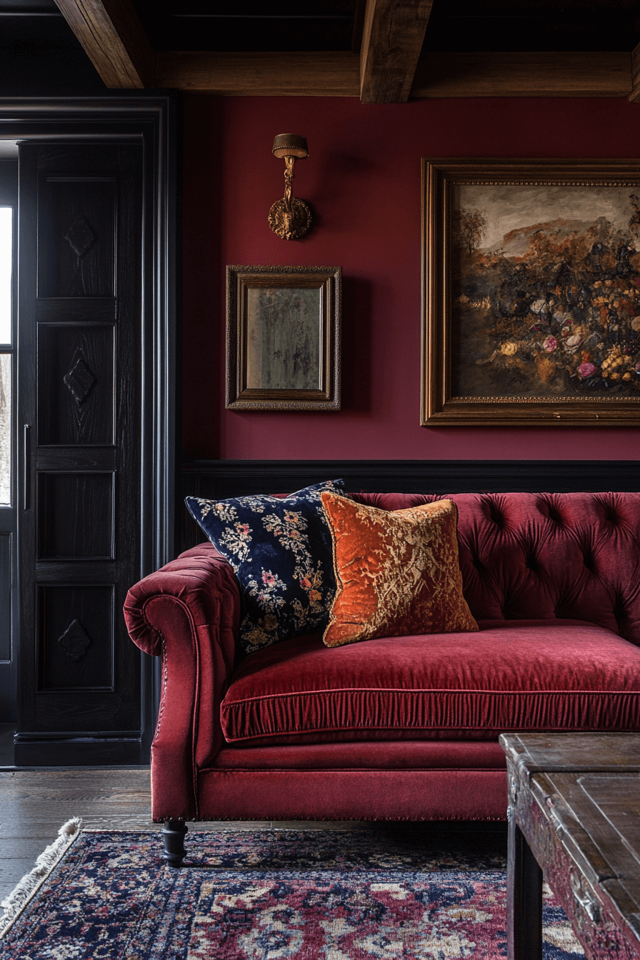21+ Cozy Maximalism Decor Inspiration That Proves More Can Be Beautiful 15 Deep Dramatic