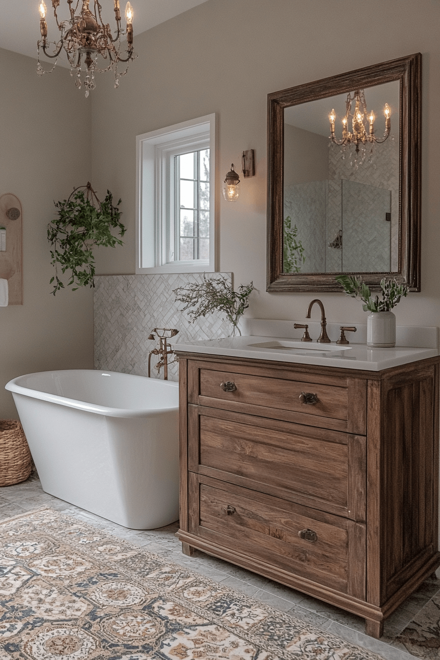 16+ Vintage Modern Master Bath Details That Add Personality and Style 15 Eclectic Bathroom Fusion