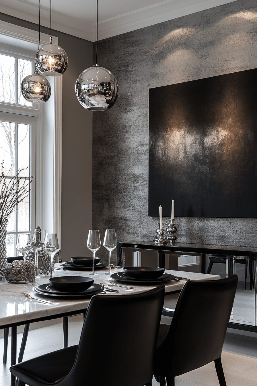 25+ Luxury Dining Room Inspiration for a Dreamy Holiday Setting 15 Elegant Hue Contrast