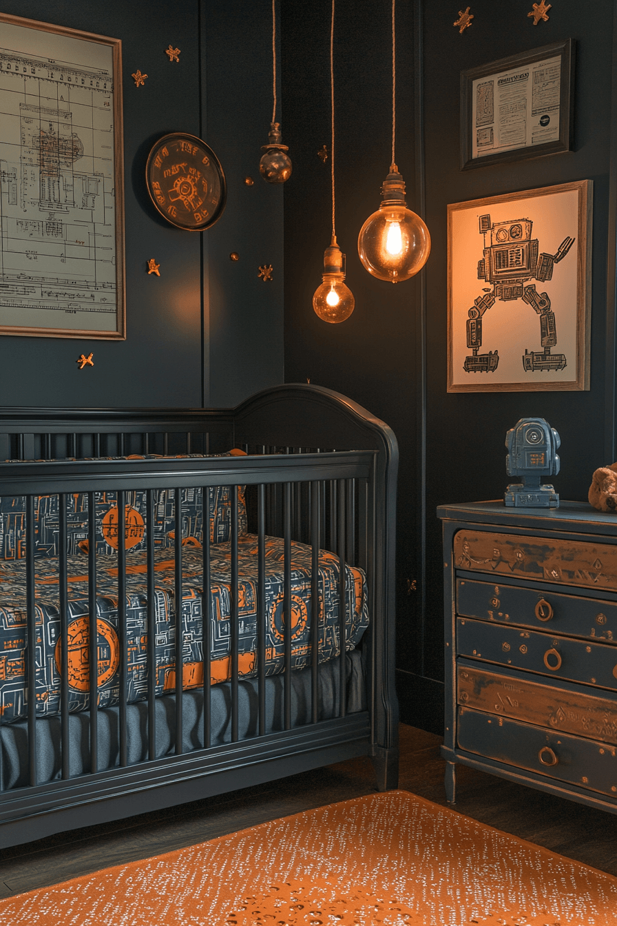 20+ Nursery Room Ideas for a Boy to Inspire Everyday Happiness 15 Futuristic Robot Lab