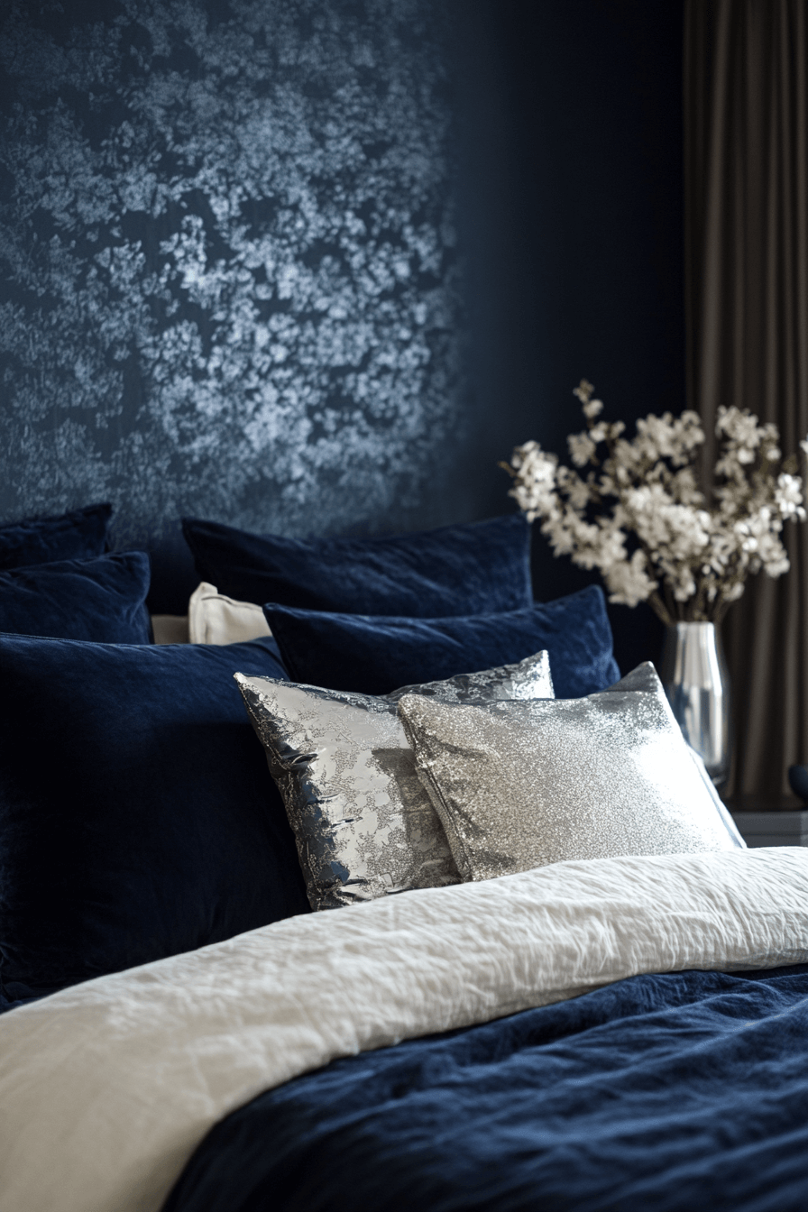 25+ Romantic Bedroom Ideas for a Budget-Friendly Romantic Makeover 15 Midnight Blue Romance