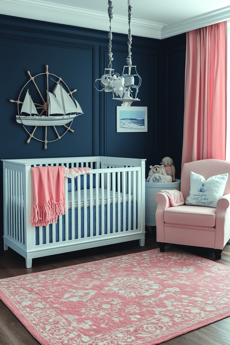 17+ Nursery Room Ideas for a Girl That Grow Gracefully With Her 15 Pink Nautical Escape