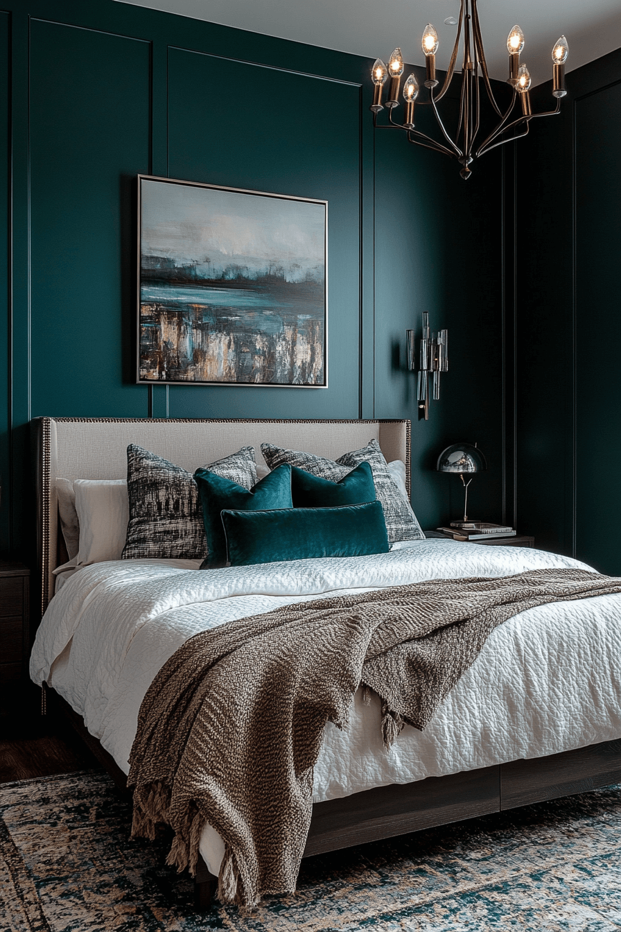 15+ Dark Teal Bedroom Ideas That Make a Statement With Style 15 Sleek Modern Dark Teal Bedroom Retreat