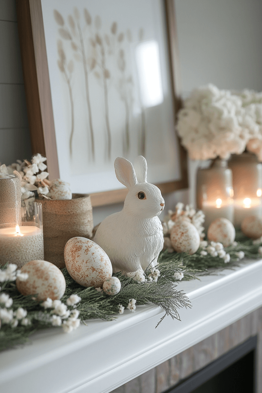21+ Easter Decor Ideas for a Bright and Cheerful Celebration 15 Springtime Mantel Makeover