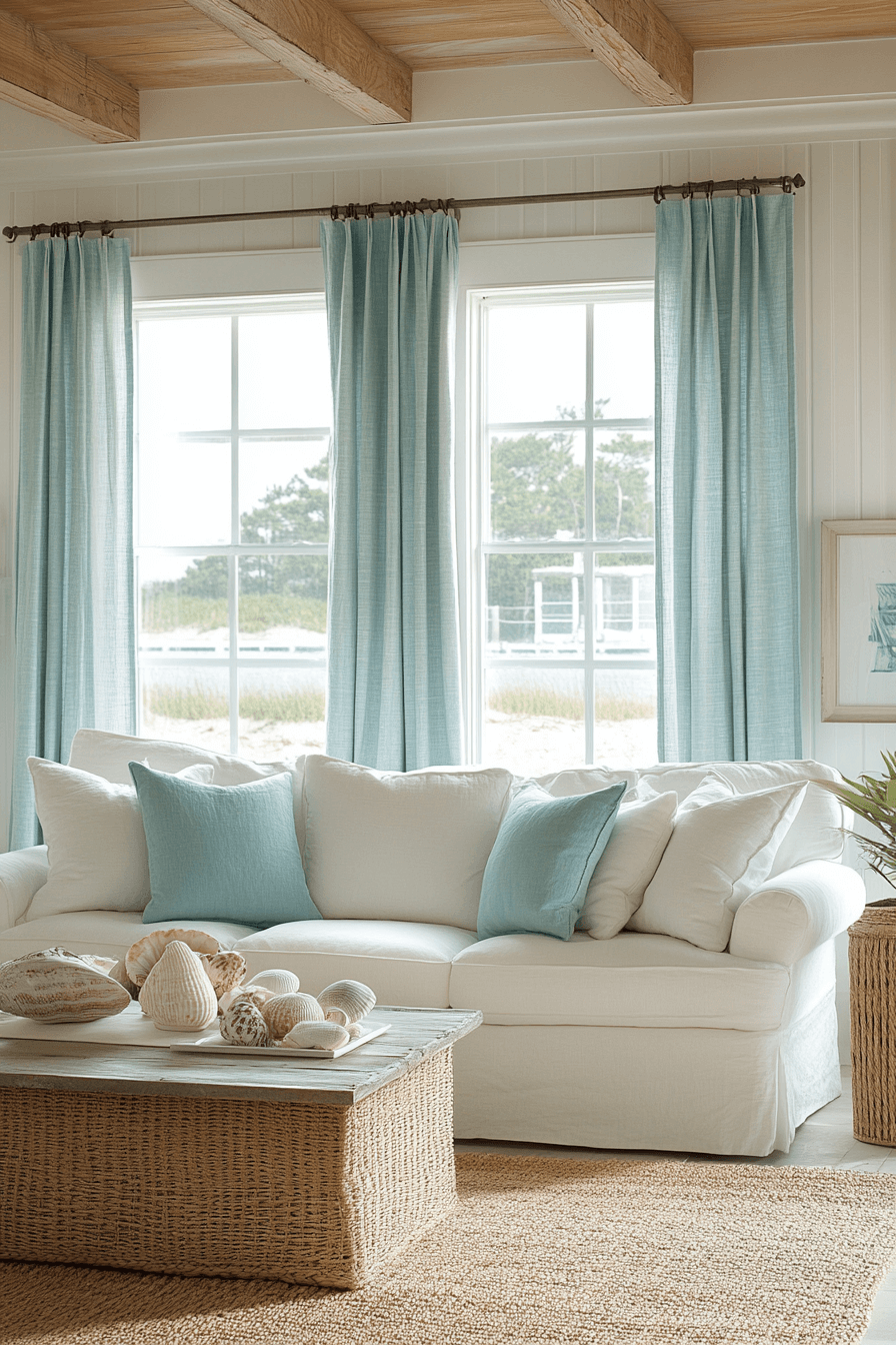 17+ Curtains Ideas for Living Room That Highlight Natural Light Perfectly 15 Tranquil Ocean Blues