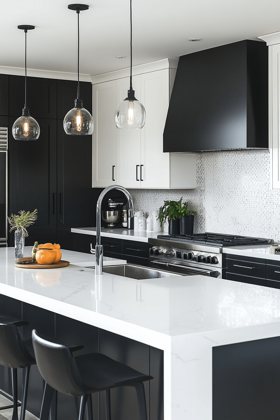 24+ Black and White Modern Kitchen Ideas That Spark Everyday Inspiration 15 Two Tone Cabinetry For A Balanced Look
