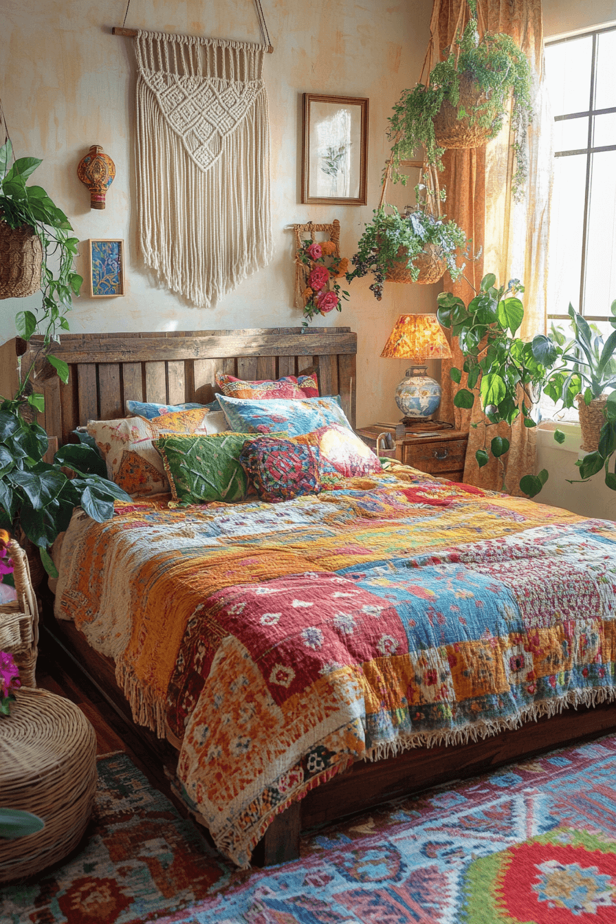 18+ Chic Bedroom Ideas That Highlight Style in Every Detail 16 Bright Boho Vibes