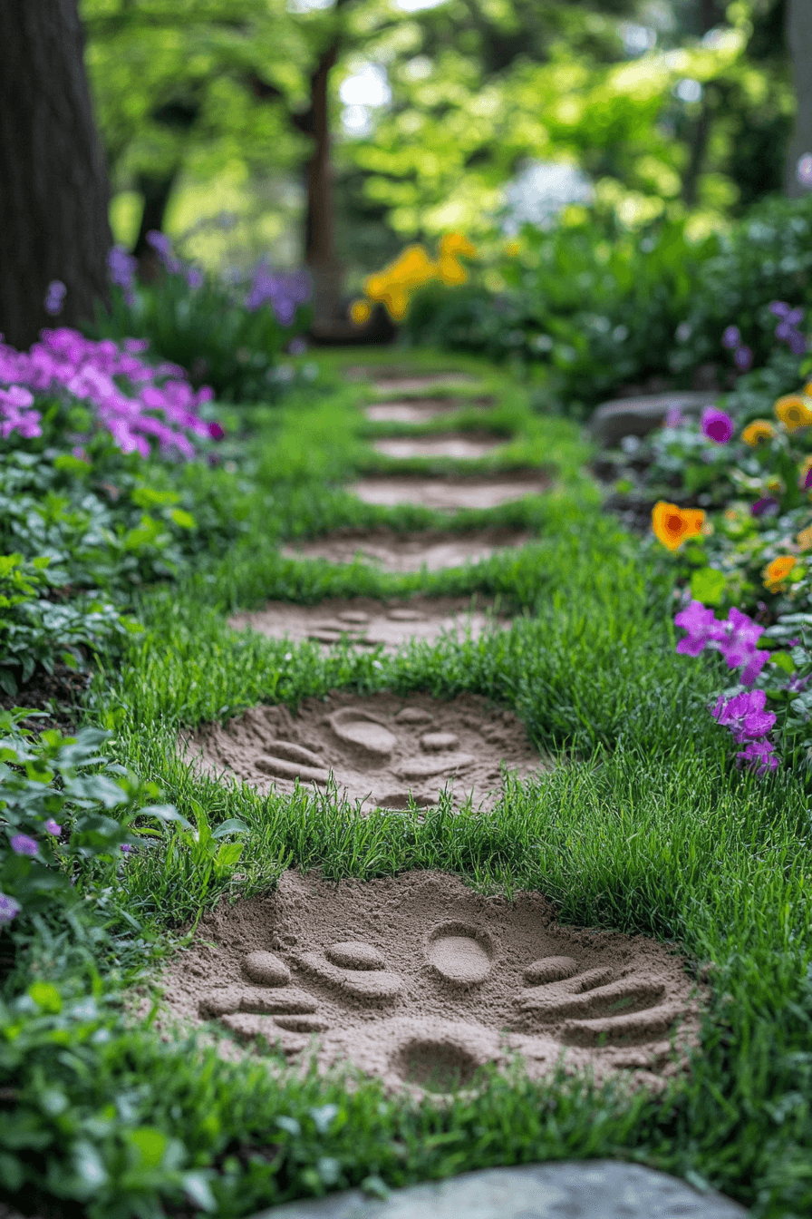 23+ Easter Yard Decorations to Create a Bright and Colorful Display 16 Bunny Footprint Trail