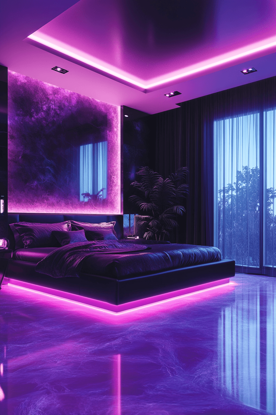 15+ Pink and Black Bedroom Ideas That Blend Playfulness and Sophistication 16 Futuristic Pink And Black Retreat
