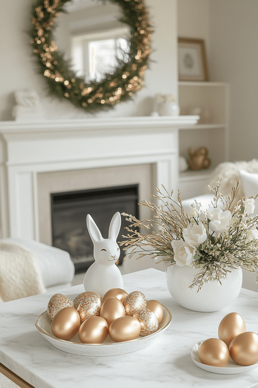 20+ Easter Living Room Decor That Works Beautifully on Any Budget 16 Golden Touch Easter