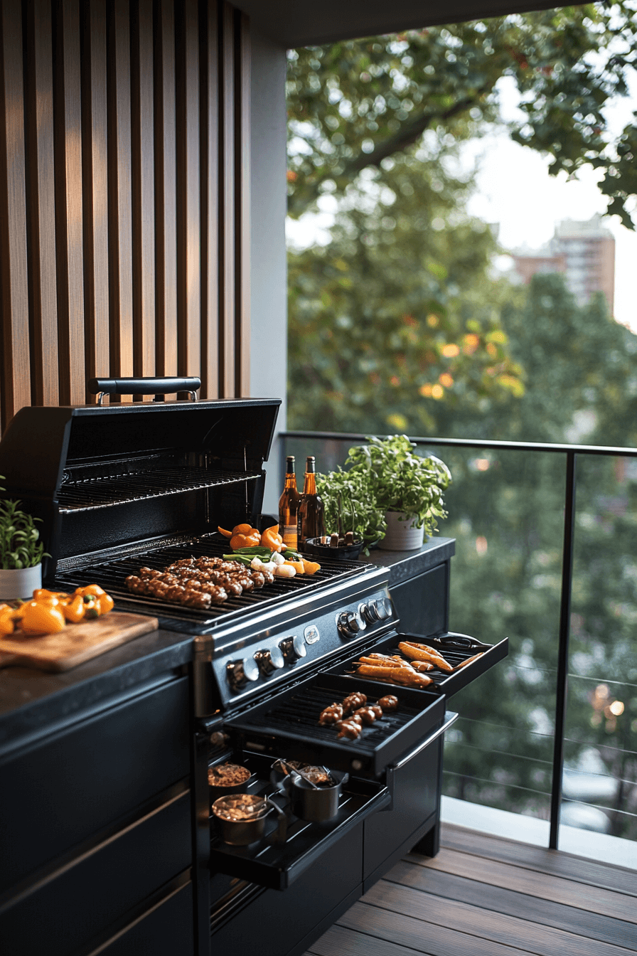 19+ Small Apartment Balcony Ideas to Inspire a Space Full of Charm 16 Grill Chefs Corner