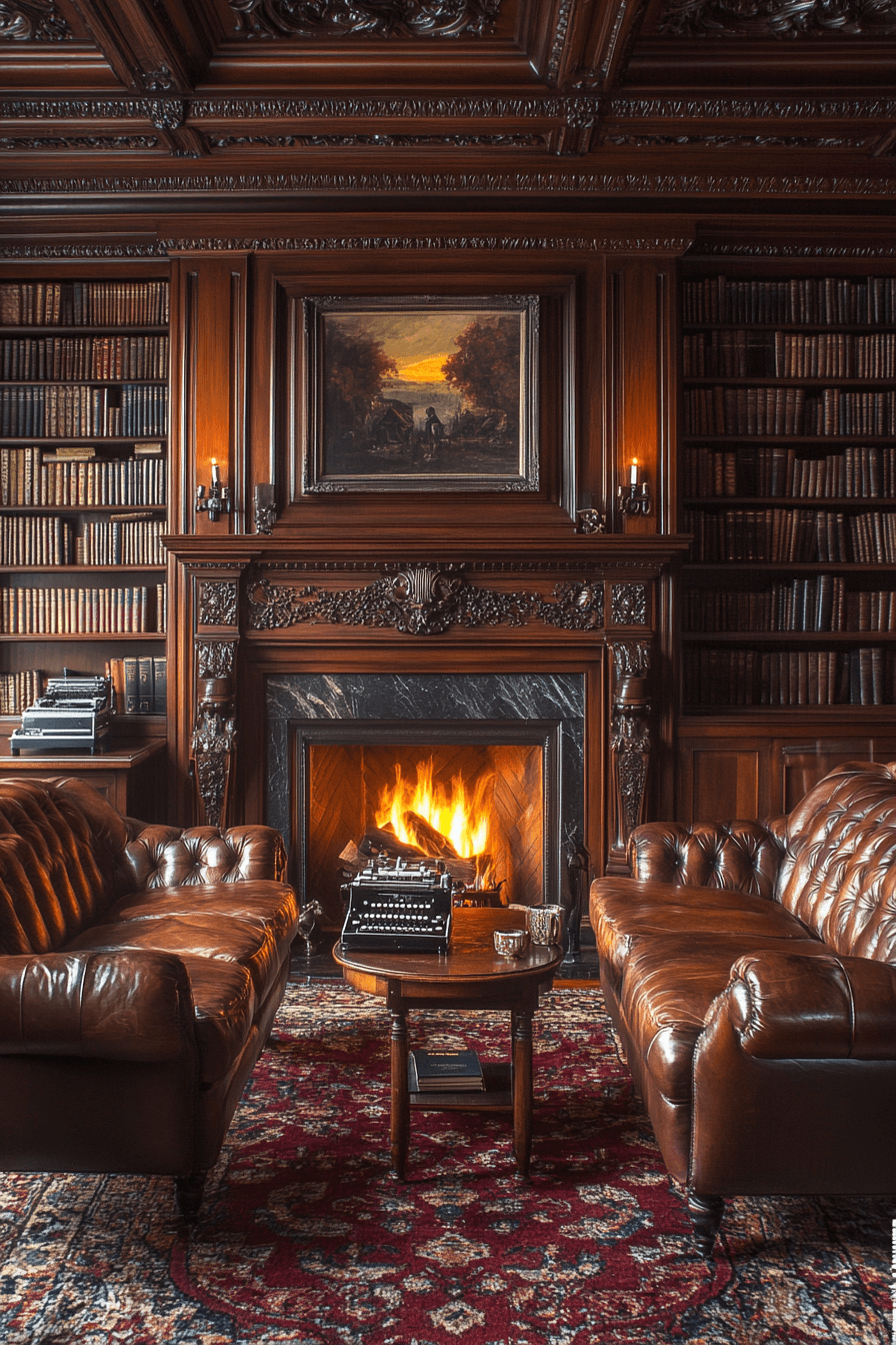 18+ Old Money Living Room Ideas for Timeless Interior Design 16 Leather And Wood Legacy Room